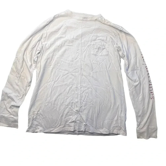 Vineyard Vines Kids XL Long Sleeve White/Red/Green Pocket Tee Crewneck‎ T-Shirt - Picture 3 of 5